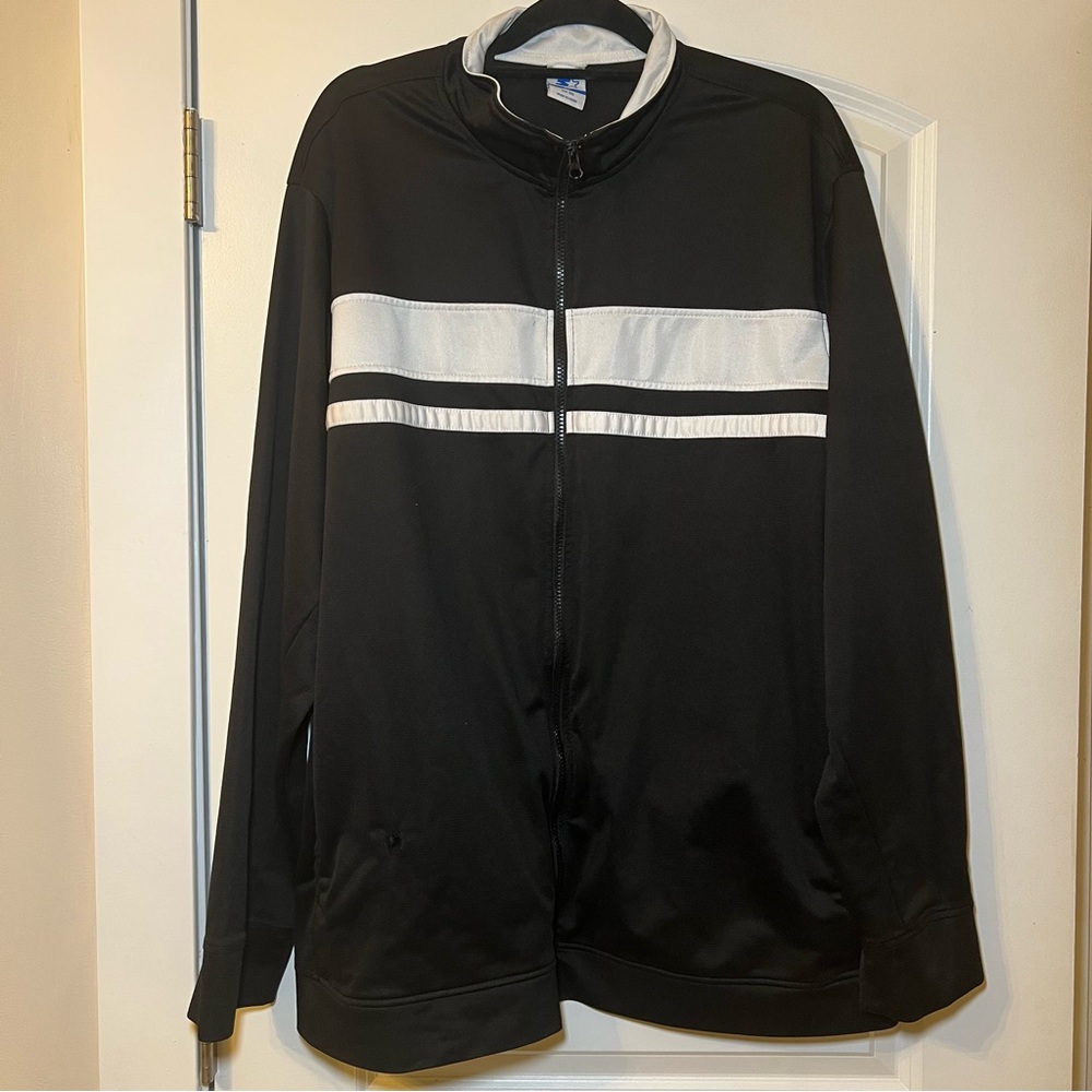 VNTG Starter Zip-Up Vintage Black/White Jacket, Long Sleeve Mens Size 3XL 54-55